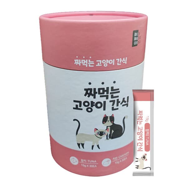 씨엔앨몰 마마쇼 짜먹는 고양이 간식 참치+치킨 15gx60개