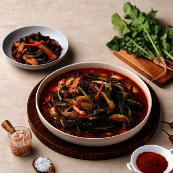 보성녹차김치 얼갈이+열무김치 2kg 전라도 보성 녹차 별미 / 정온가푸드 / 국내산 100%