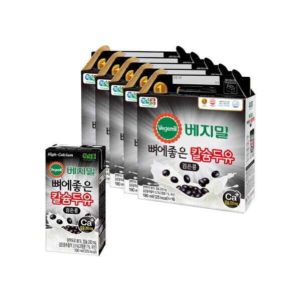 롯데아이몰 베지밀 뼈에좋은 칼슘 두유 검은콩 190ml x 80팩
