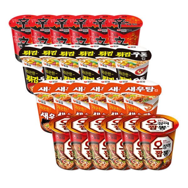 농심-스타배송 신라면+튀김우동+새우탕+오짜뽕 6입4개(총24개)