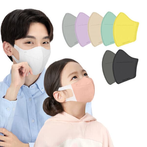 GNTCLEAN 100매 성인용/어린이용 새부리형 컬러 일회용 마스크