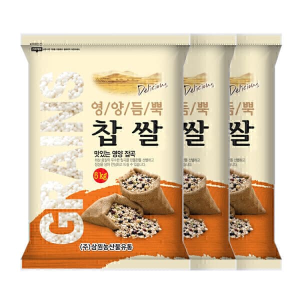 주식회사삼원농산 삼원농산 찹쌀 5kg 3개