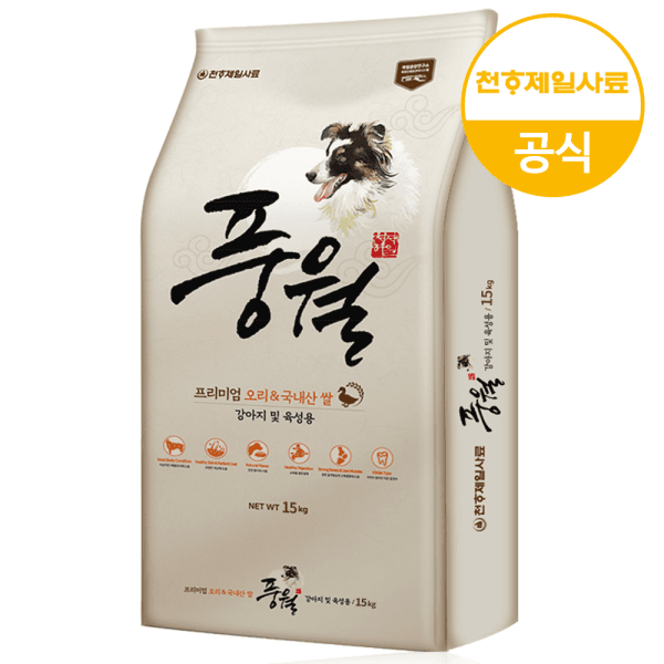 갤러리펫 프리미엄 오리와쌀 풍월 강아지 사료 15kg