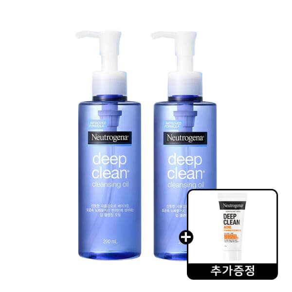 켄뷰 뉴트로지나 딥클린 클렌징 오일 200ml 2개 + 아크네 클렌징 폼 10g