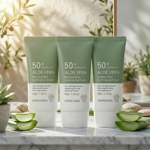 COSMATE 알로에 썬크림 SPF50+ PA++++ 50ml 3개