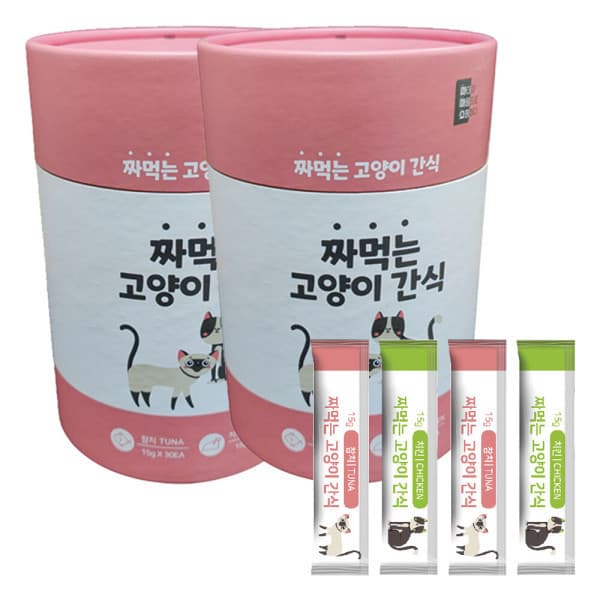 씨엔앨몰 마마쇼짜먹는 고양이간식 참치30개+치킨30개 15gx2set - 최저가 29,320원
