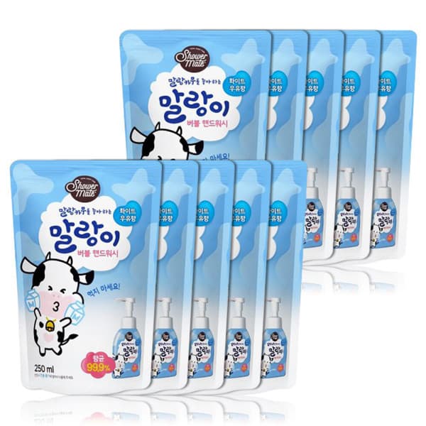 마켓톡 샤워메이트 말랑이 핸드워시 화이트 리필 10개
