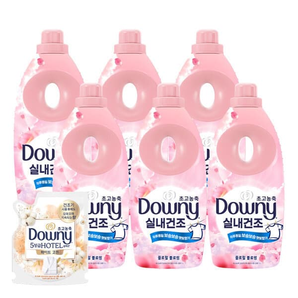 피앤지-스타배송 다우니 실내건조 섬유유연제 플로럴 블로썸 1L 6개 + 다우니 코튼퓨어 200ml 1개 - 최저가 35,900원