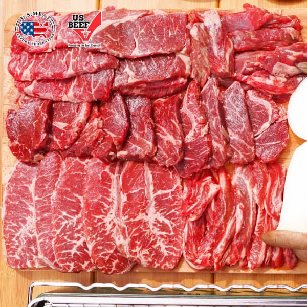 맛춤상회 소고기 모둠파티 1kg 갈비살 살치살 토시살 안창살 우삼겹
