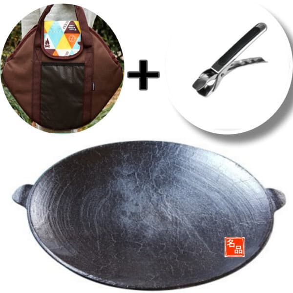 더존컴퍼니 조선 무쇠주물 솥뚜껑 그리들불판 (L38cm) 가방 집게 세트 - 최저가 63,100원