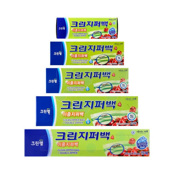 재우오피스 크린랲 이중지퍼백 투명 비닐 지퍼팩
