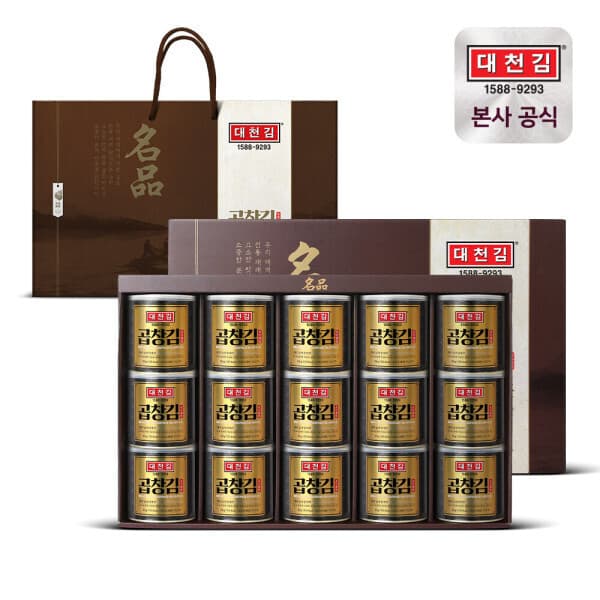 대천김(주) 대천김 명품 캔김 세트 30g 15캔 곱창김 선물세트