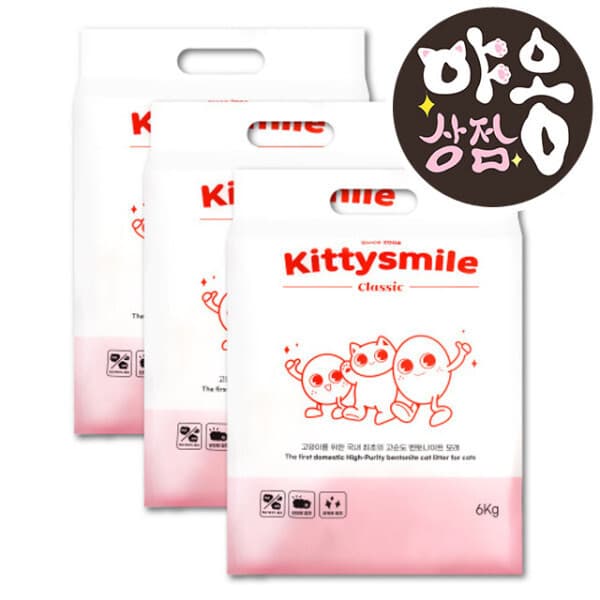 야옹상점 키티스마일 클래식 모래 무향 6kg 3개 - 최저가 36,800원