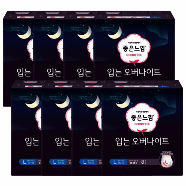 참딜 좋은느낌 입는 오버나이트 L 대형 8매입 x 8팩 - 최저가 58,720원
