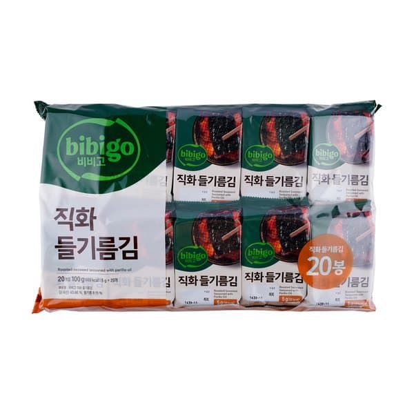 이마트몰쓱배송 CJ 비비고 직화들기름김 5gx20봉