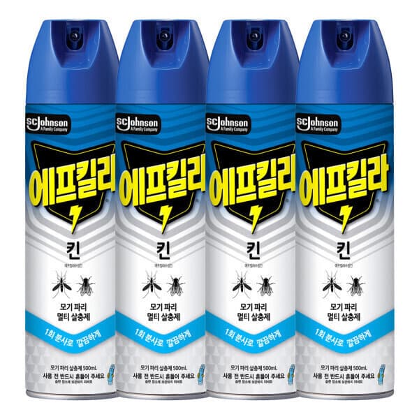 LG생활건강-스타배송 에프킬라 모기약 에어로졸 킨 500ml 4개 - 최저가 21,080원