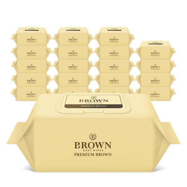 BrownPremium 브라운 물티슈 프리미엄 고평량 1등급 아기물티슈 70매 캡형 10+10팩