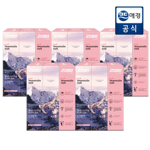 애경본사직영몰 2080 퓨어 마운틴 솔트 치약 핑크민트향 120g x 15개 - 최저가 18,780원