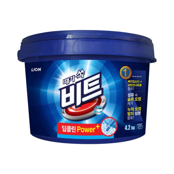 라이온코리아 비트 딥클린파워 플러스 분말세제 일반/드럼겸용 4.2kg