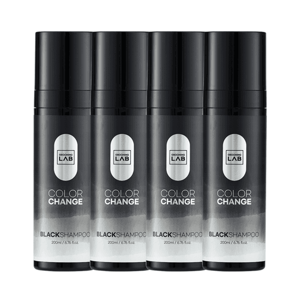 그루밍랩 내추럴 새치커버 컬러체인지 블랙 염색 샴푸 200ml 4개입