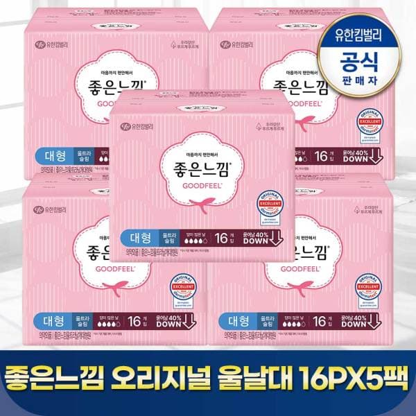 해피레이디60 좋은느낌 오리지널 울트라 날개 대형 16PX5개 - 최저가 22,660원