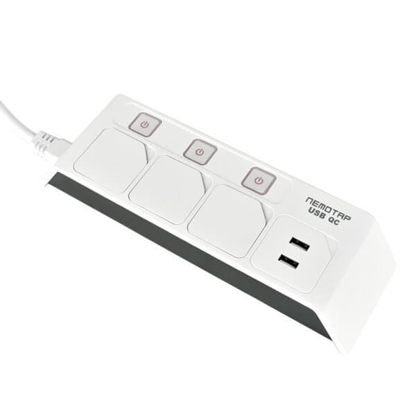 다인샵몰 네모탭 3구 개별 스위치 QC 고속충전 USB 멀티탭 1.5m