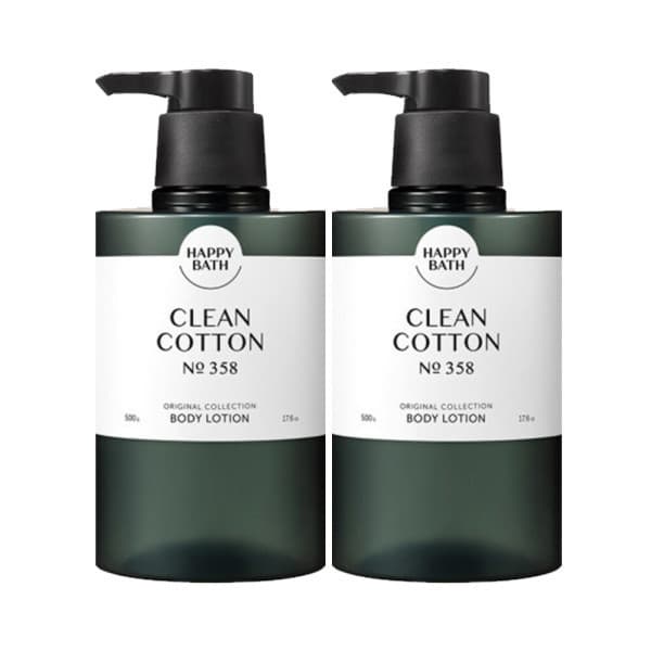 아모레퍼시픽바디헤어 해피바스 오리지널 컬렉션 바디로션 클린코튼 500g 2개