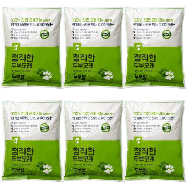 리본글로벌 7L x 6개 고양이두부모래 먼지없는 - 최저가 24,900원