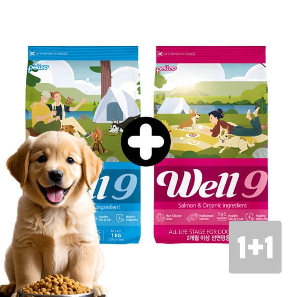 펠리코 웰나인독 펠리코 강아지사료 1kg 2개