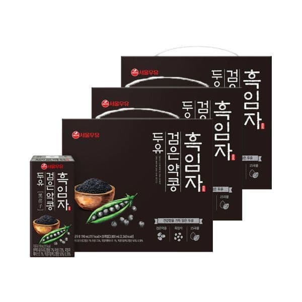 서울우유-스타배송 흑임자 검은약콩 두유 190ml x20입 x3개