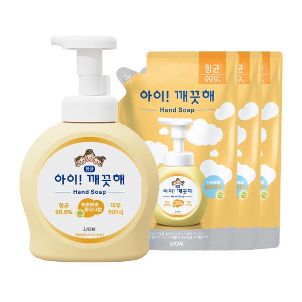 라이온코리아 아이깨끗해 핸드워시 순향 490ml 본품 1개 + 450ml 리필 3개 - 최저가 26,480원