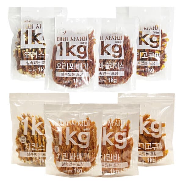 국민펫샵 테비 사사미 1kg 4종 강아지간식
