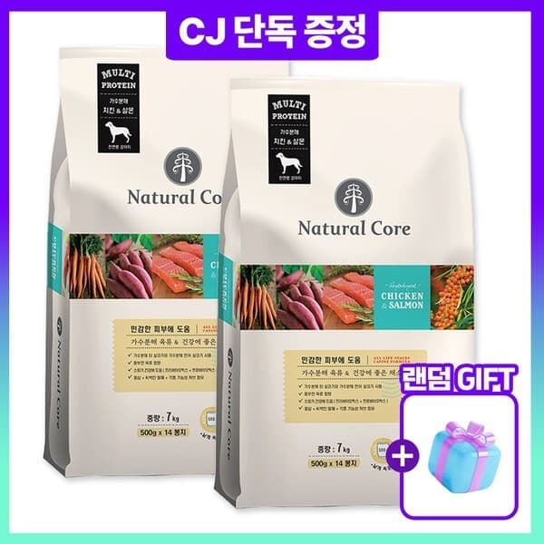 CJ온스타일 네추럴코어 강아지사료 치킨연어 7kg