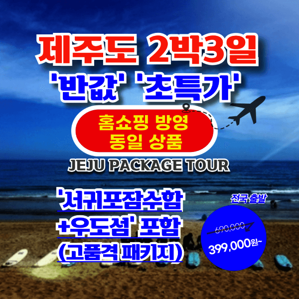 서문항공 서귀포잠수함+우도 포함 제주도일주 항공권+투어+호텔 - 최저가 399,000원