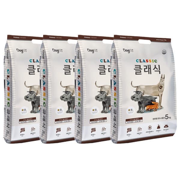 펫샵보이즈 개사료 강아지피부사료 도그랑 클래식 5kg x4개