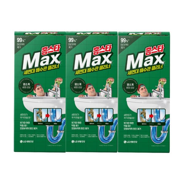 LG생활건강-스타배송 홈스타 맥스 세면대 배수관 클리너 230ML 3개