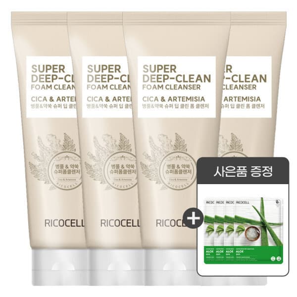 리코셀_공식스토어 리코셀 트러블 진정+저자극 클렌징폼 220ml 4개