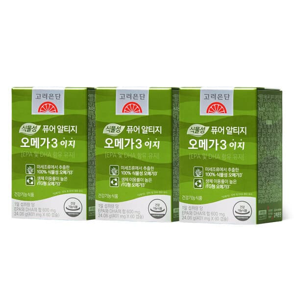 고려은단-헬스케어 식물성 퓨어 알티지 rTG 오메가3 이지 60캡슐 X 3개