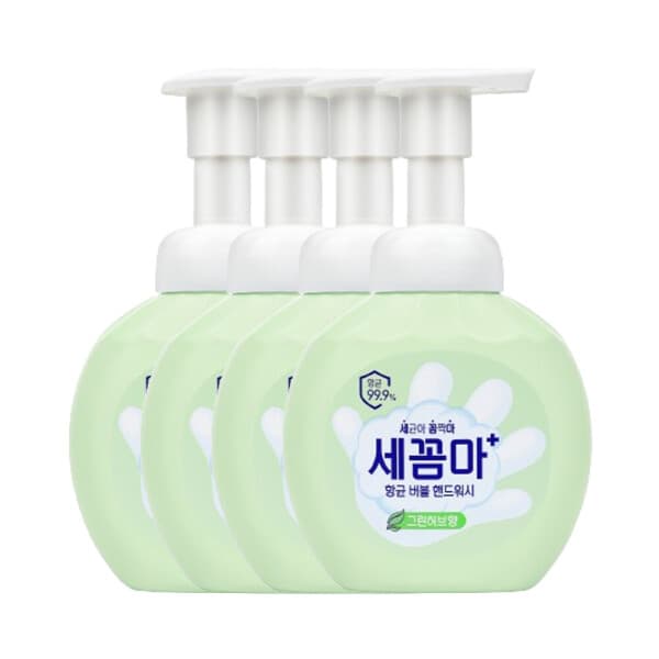 LG생활건강-스타배송 온더바디 세꼼마 버블 항균 핸드워시 250ml 그린허브 4개 - 최저가 23,100원