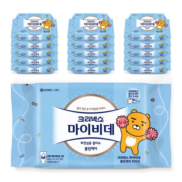 해피하우스70 크리넥스 마이비데 클린케어 카카오 40매 16팩 - 최저가 25,370원