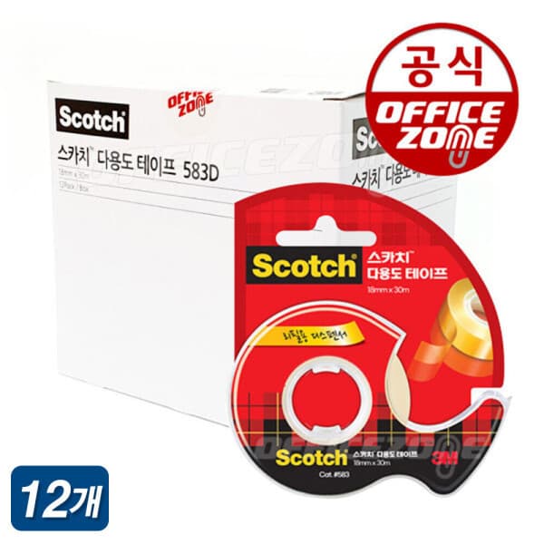 오피스존(주) 3M 스카치 다용도 테이프 583D 18x30M 12개 - 최저가 39,050원