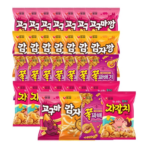 농심-스타배송 스낵4종 (꿀꽈배기+자갈치+감자깡+고구마깡) 187gX8개 - 최저가 27,900원