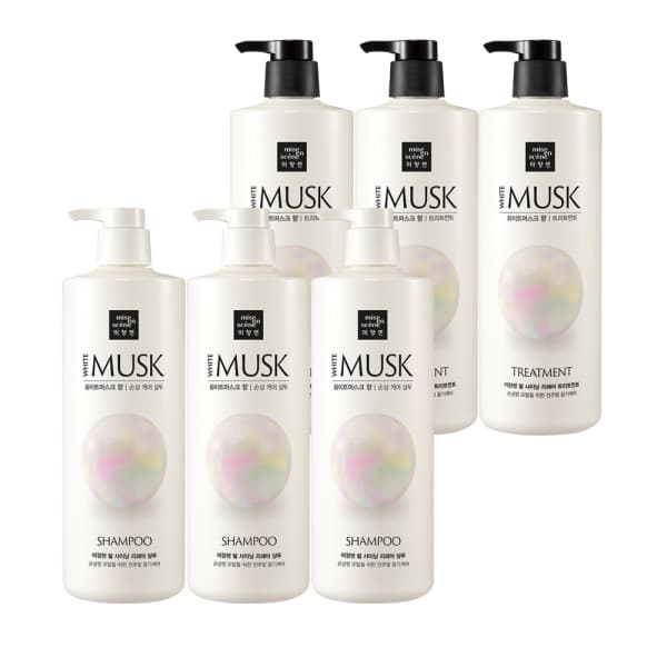 아모레퍼시픽바디헤어 미쟝센 펄샤이닝 화이트머스크향 샴푸/트리트먼트 1000ml 3개