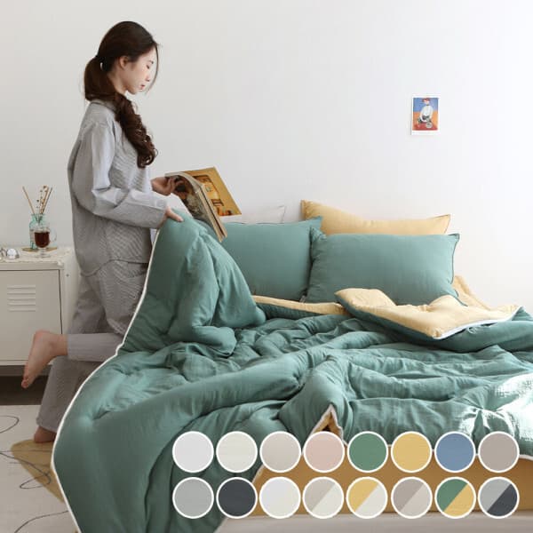 이블랑_eblank 부드러운 푸딩 항균 옥수수솜 에어워싱 차렵이불 단품/세트 16colors
