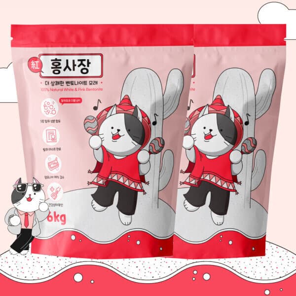 펫트리츠 홍사장 고양이 화장실 벤토나이트 모래 6kg 2개