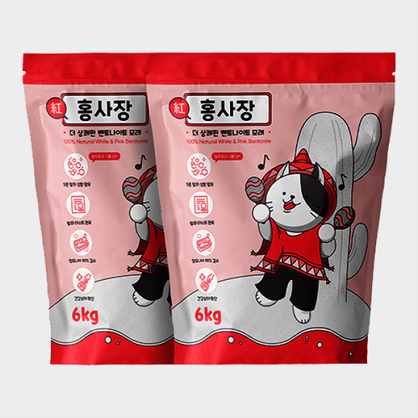 JOYwarehouse 홍사장 가성비 고양이모래 무향 벤토나이트 6kg x 2개 - 최저가 23,400원