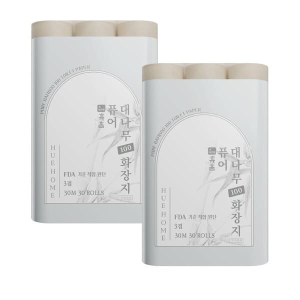 휴홈 휴홈 퓨어 대나무100 화장지 3겹 30M 30롤
