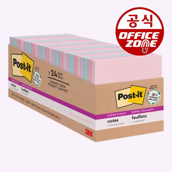 오피스존(주) 3M 포스트잇 그리너 노트 강한점착용 654-24NH-CP