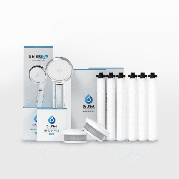 belabef 닥터피엘 와이드 필터 샤워기 + 1년 필터 세트 (1차필터 6ea + 2차필터 2ea)
