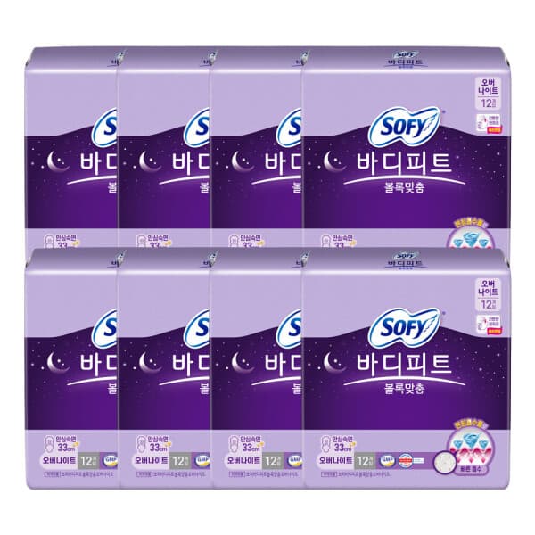 LG생활건강유니참 쏘피 볼록맞춤 오버나이트 12P X 8개